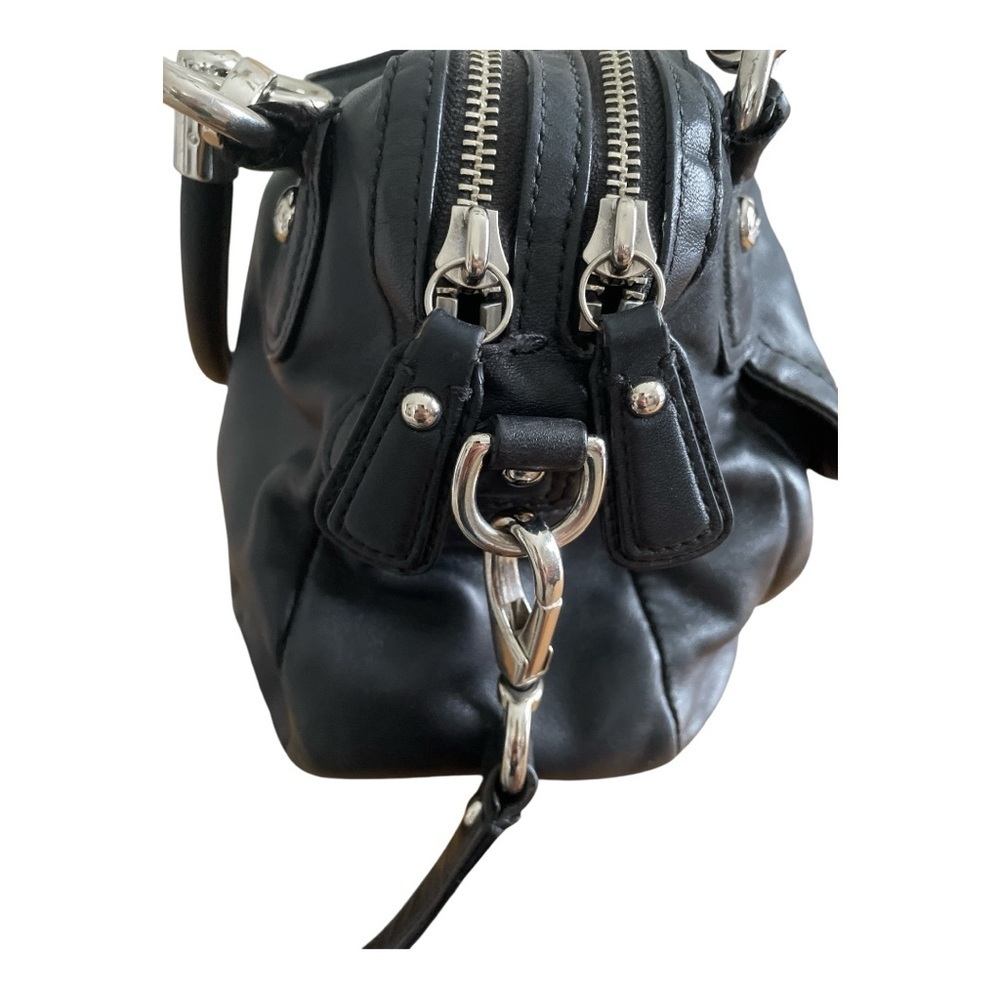 Coach Kristen Black Leather Satchel Shoulder Bag | Silver Hardware | Classic Des - Picture 5 of 11